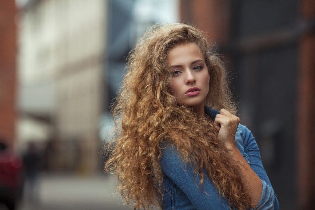 long curly hair