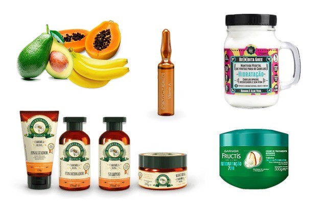 Fruit hydration, botanical extracts, vitamins, curly hair