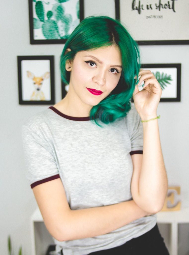 green hair with aniline