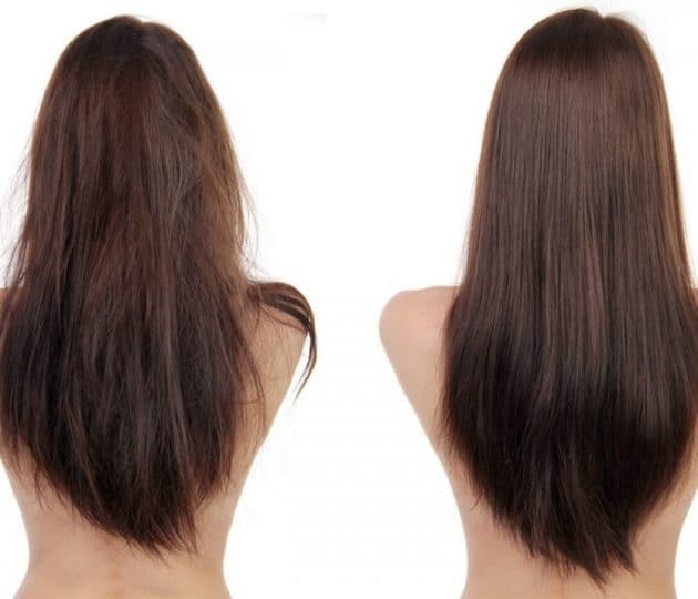 Long straight hair of twin models