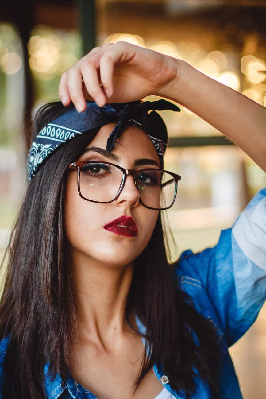 Straight hair with bandana